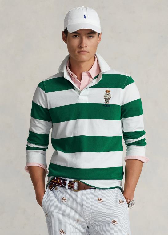 Mænd Ralph Lauren brugerdefineret slim fit polo bear rugby skjorte Z426B150