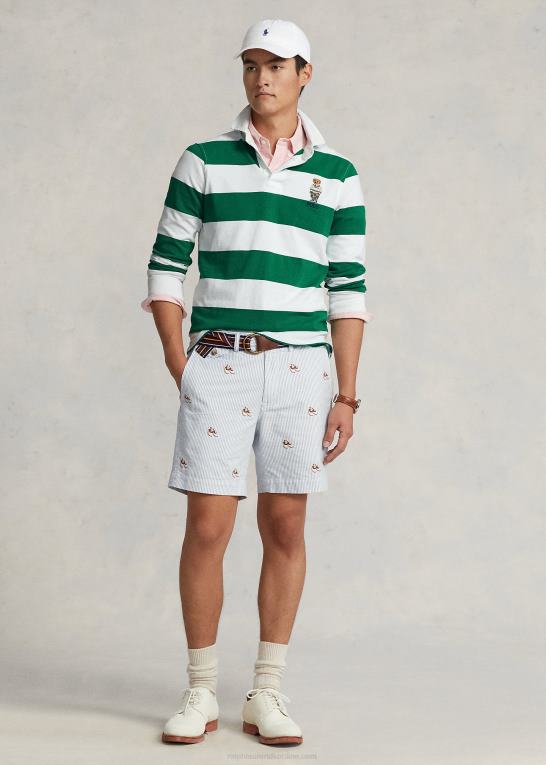 Mænd Ralph Lauren brugerdefineret slim fit polo bear rugby skjorte Z426B150
