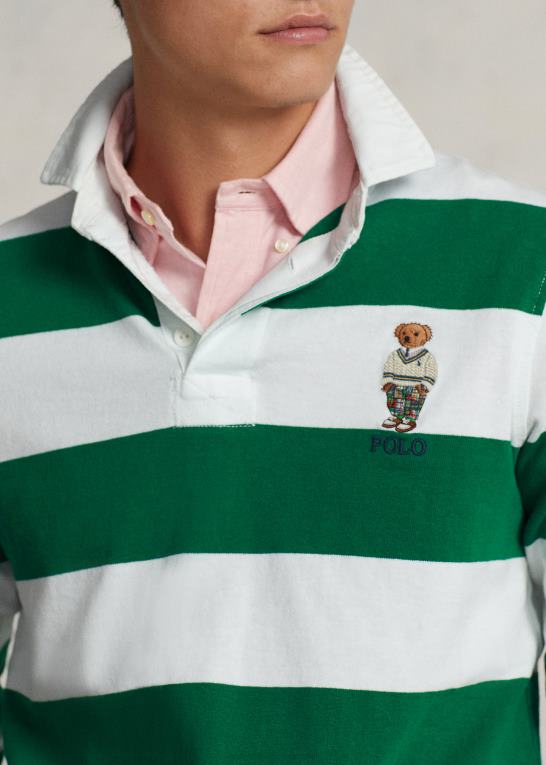 Mænd Ralph Lauren brugerdefineret slim fit polo bear rugby skjorte Z426B150