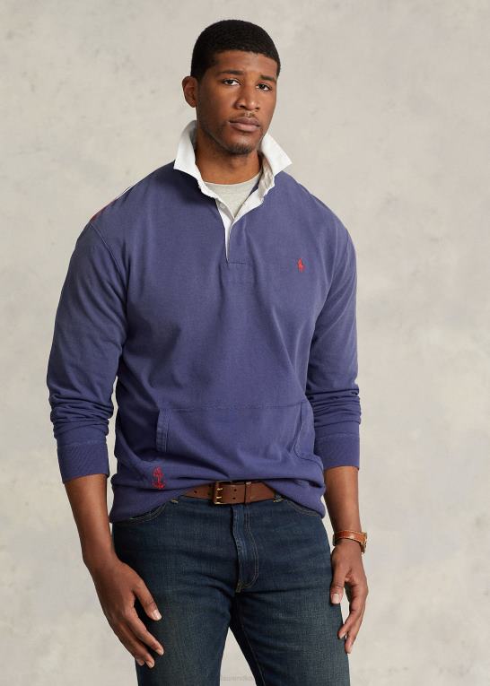 bådehus flåde Mænd Ralph Lauren rugbytrøje i jersey med flagpatch Z426B1652