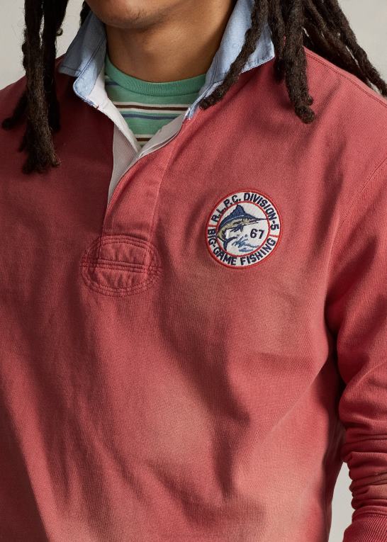 chili peber Mænd Ralph Lauren klassisk pasform jersey rugby skjorte Z426B1172