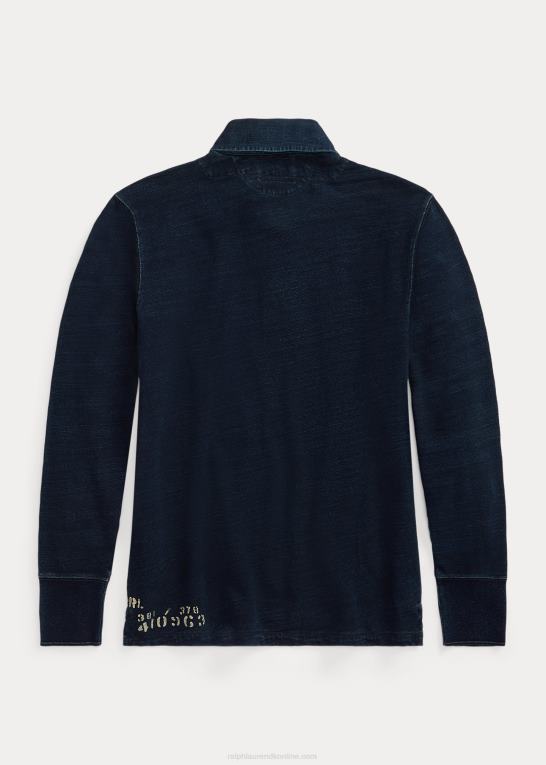 indigo Mænd Ralph Lauren fransk frotté rugbytrøje Z426B1778