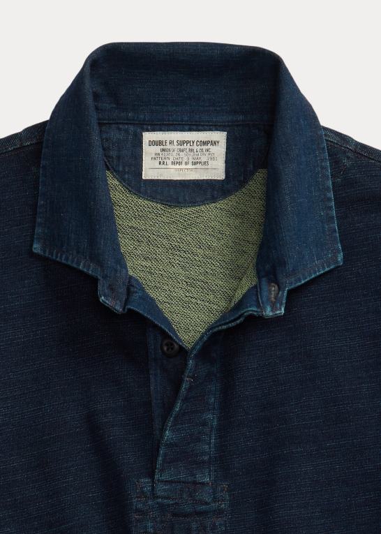 indigo Mænd Ralph Lauren fransk frotté rugbytrøje Z426B1778