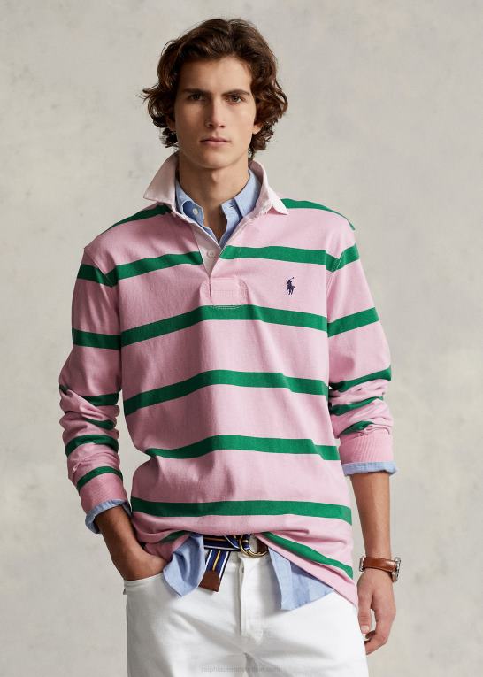 karmel pink/optisk grøn Mænd Ralph Lauren den ikoniske rugbytrøje Z426B690