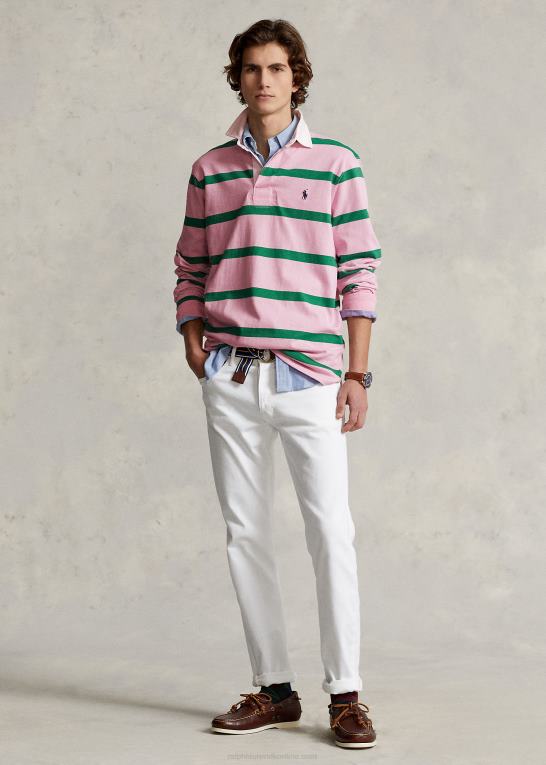 karmel pink/optisk grøn Mænd Ralph Lauren den ikoniske rugbytrøje Z426B690