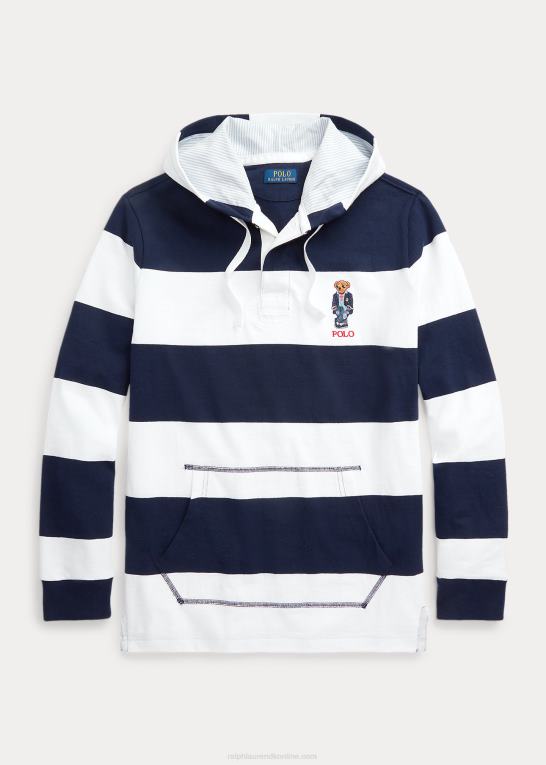 krydstogt marine/hvid Mænd Ralph Lauren rugbytrøje med hætte i polo bear jersey Z426B665