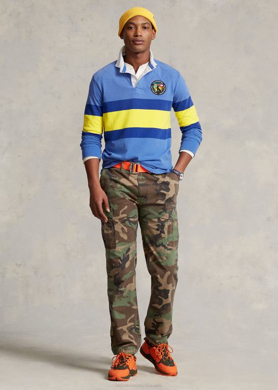 maidstone blå multi Mænd Ralph Lauren klassisk pasform stribet jersey rugby skjorte Z426B638