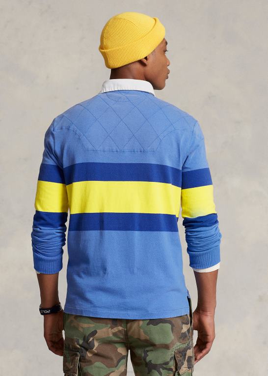 maidstone blå multi Mænd Ralph Lauren klassisk pasform stribet jersey rugby skjorte Z426B638