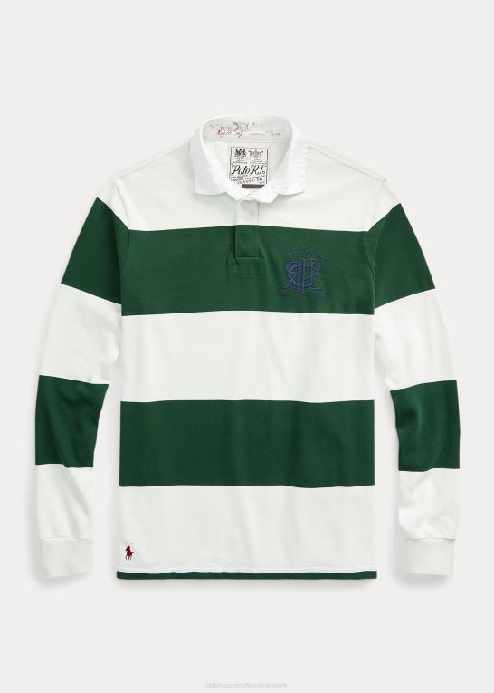 ny skov/dækvask hvid Mænd Ralph Lauren klassisk pasform crest stribet rugby skjorte Z426B1122
