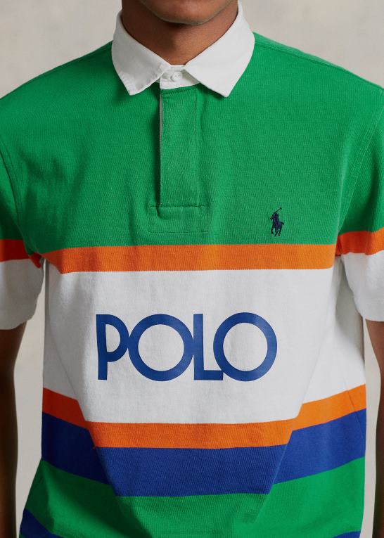 stamme multi Mænd Ralph Lauren klassisk pasform logojersey rugbyskjorte Z426B856