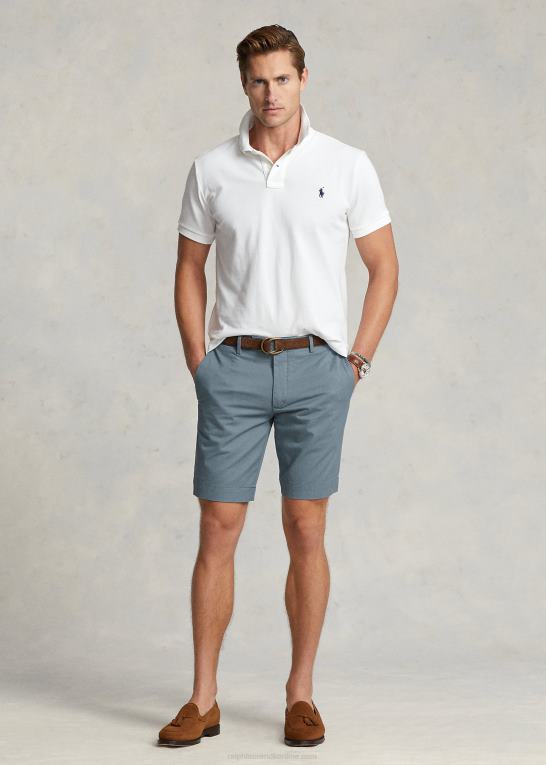 anker blå Mænd Ralph Lauren 9-tommer stræk chino-shorts med slim pasform Z426B535