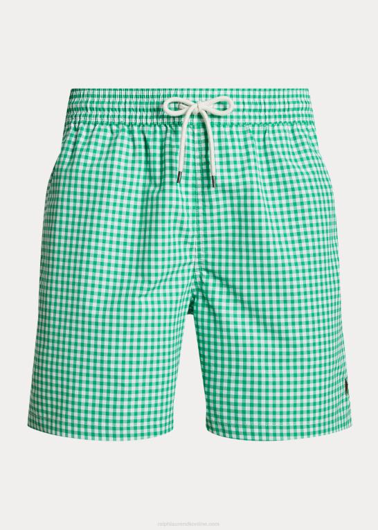 cabo grøn gingham Mænd Ralph Lauren 5,75-tommer klassisk badebukser til rejsende Z426B451