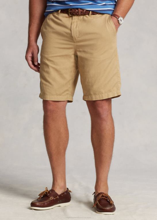 cafe tan Mænd Ralph Lauren shorts i klassisk pasform i hør-bomuld Z426B1924