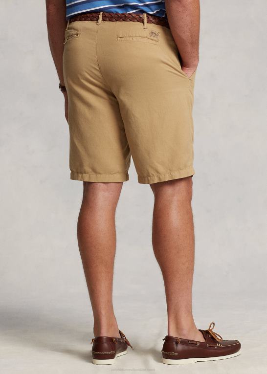 cafe tan Mænd Ralph Lauren shorts i klassisk pasform i hør-bomuld Z426B1924