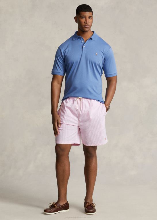 carmel pink seersucker Mænd Ralph Lauren rejsende seersucker badebukser Z426B1318