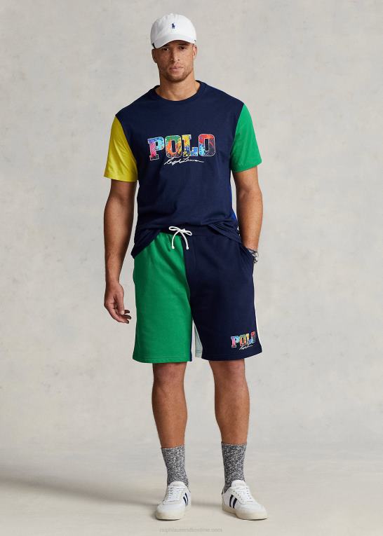 cruise navy multi Mænd Ralph Lauren logo farveblokeret fleece short Z426B1660