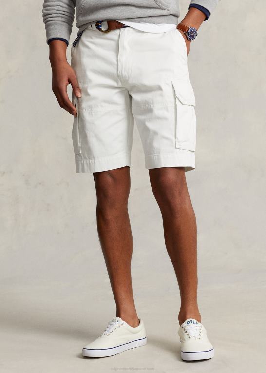dækvask hvid Mænd Ralph Lauren 10,5-tommer afslappet pasform twill cargo short Z426B319