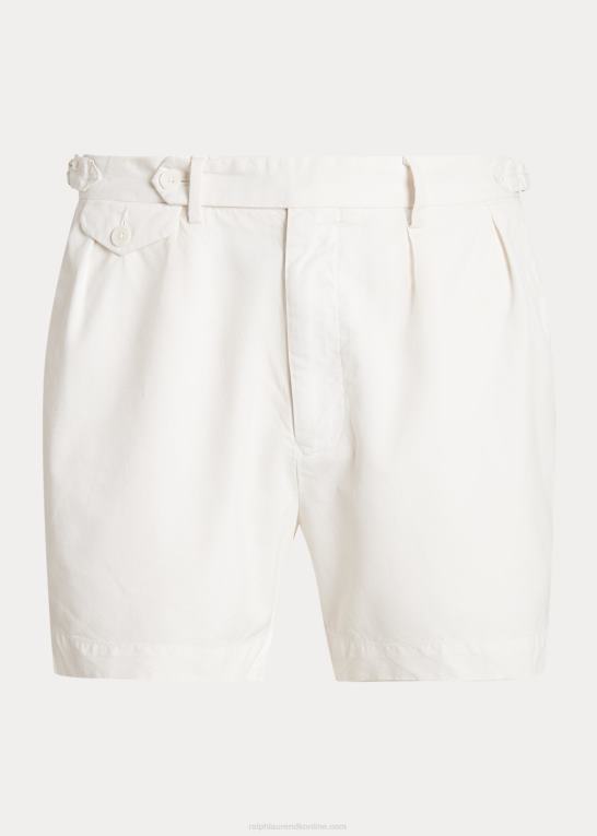 dækvask hvid Mænd Ralph Lauren 5-tommer kort plisseret twill med klassisk pasform Z426B8456
