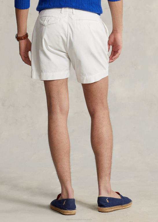 dækvask hvid Mænd Ralph Lauren 5-tommer kort plisseret twill med klassisk pasform Z426B8456