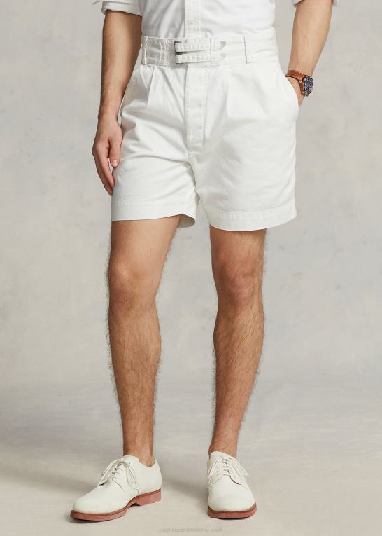 dækvask hvid Mænd Ralph Lauren 7-tommer afslappet pasform plisseret twill kort Z426B8596