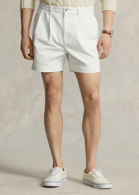 dækvask hvid Mænd Ralph Lauren cormac 5-tommer afslappet pasform plisseret kort Z426B8447