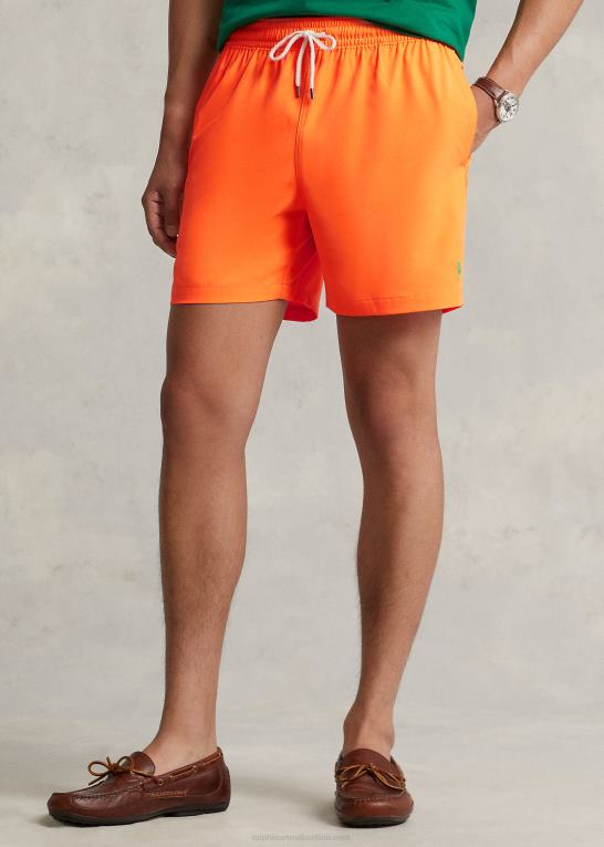 flammende racing orange Mænd Ralph Lauren 5,75-tommer klassisk badebukser til rejsende Z426B297