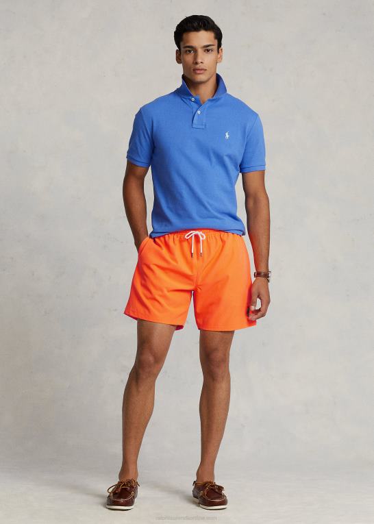 flammende racing orange Mænd Ralph Lauren 5,75-tommer klassisk badebukser til rejsende Z426B949