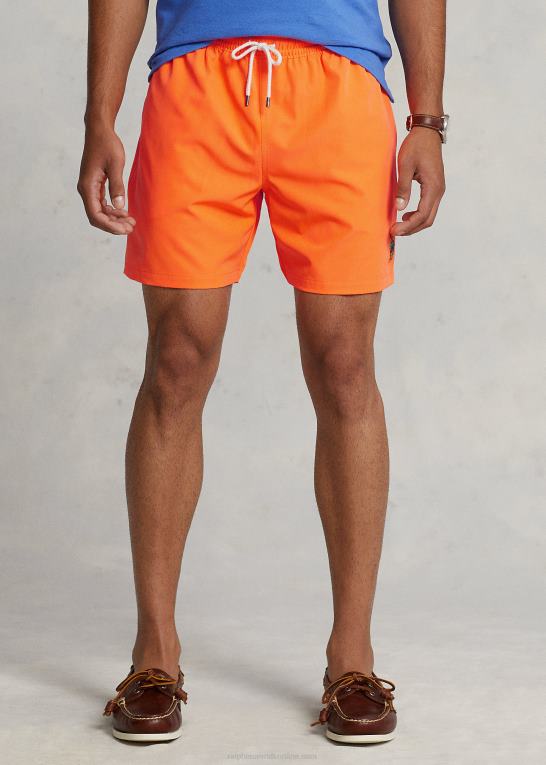 flammende racing orange Mænd Ralph Lauren 5,75-tommer klassisk badebukser til rejsende Z426B949