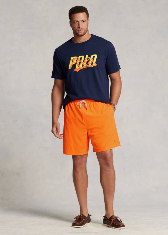 flammende racing orange Mænd Ralph Lauren rejsende badebukser Z426B1487