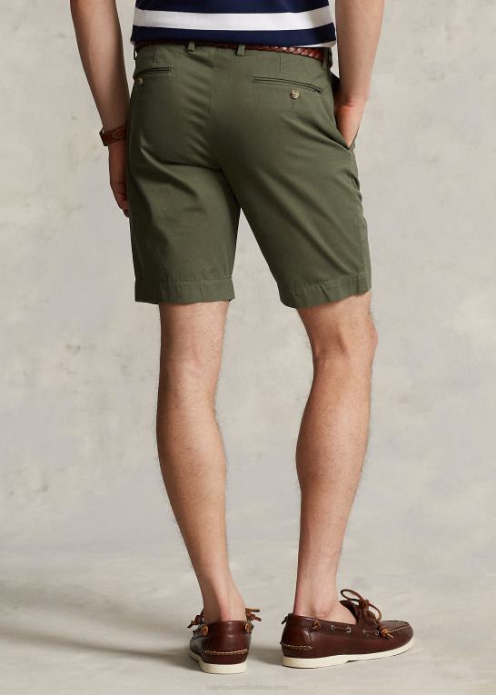 fossil grøn Mænd Ralph Lauren 9-tommer stræk chino-shorts med slim pasform Z426B537