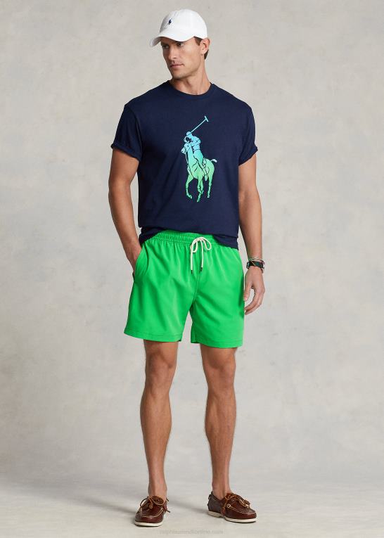 grøn Mænd Ralph Lauren 5,75-tommer klassisk badebukser til rejsende Z426B301