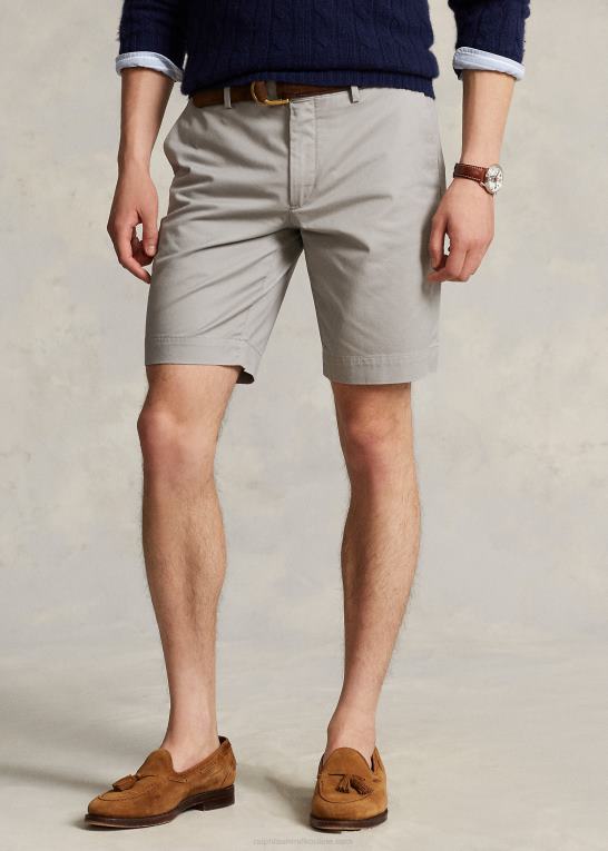 grå tåge Mænd Ralph Lauren 9-tommer stræk chino-shorts med slim pasform Z426B538