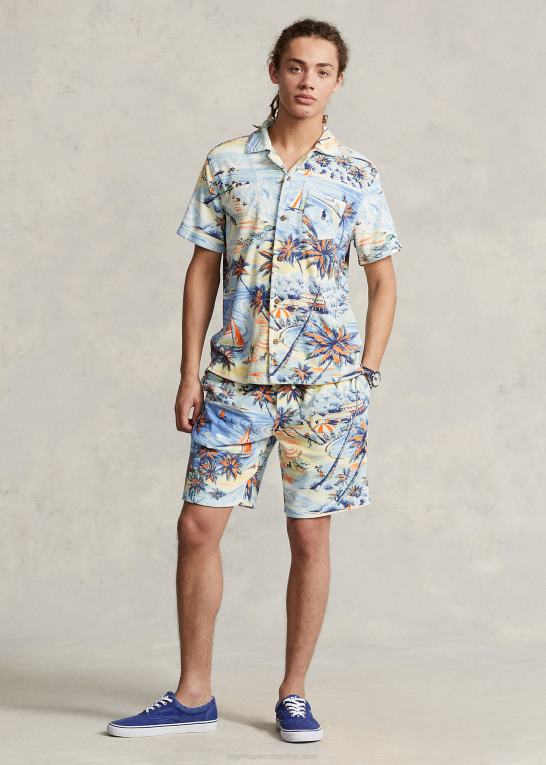hawaiiansk strandbasar Mænd Ralph Lauren 9-tommer frottékort med tropisk tryk Z426B907