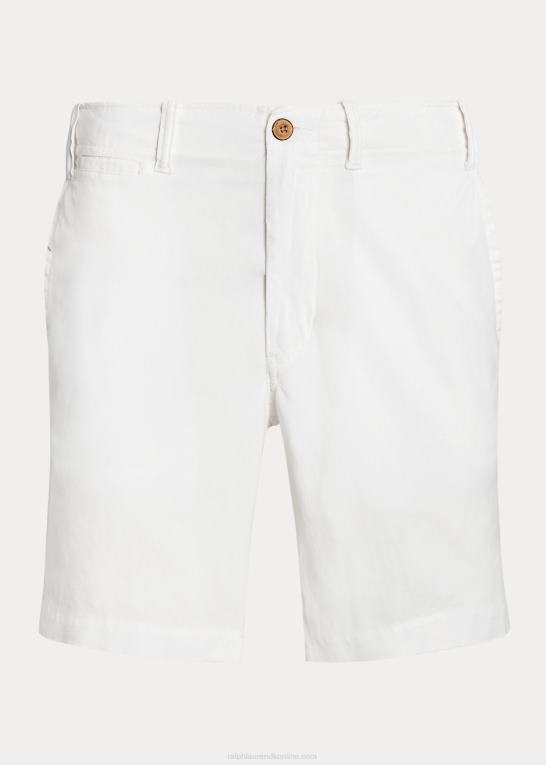 hvid Mænd Ralph Lauren 8-tommer lige pasform hør-bomuldshorts Z426B558