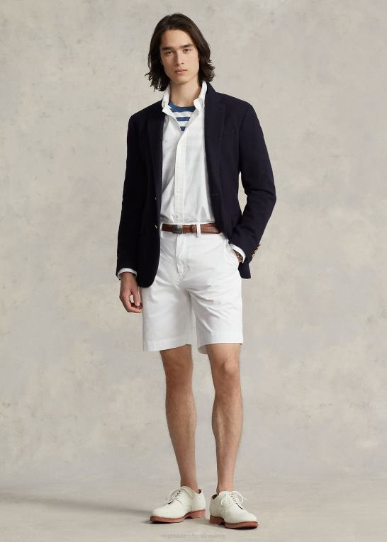 hvid Mænd Ralph Lauren 9-tommer stræk chino short med klassisk pasform Z426B256