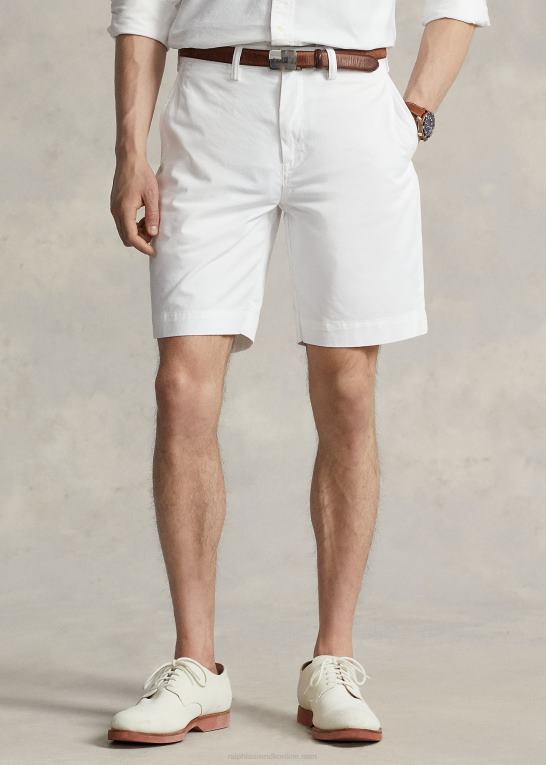 hvid Mænd Ralph Lauren 9-tommer stræk chino short med klassisk pasform Z426B256