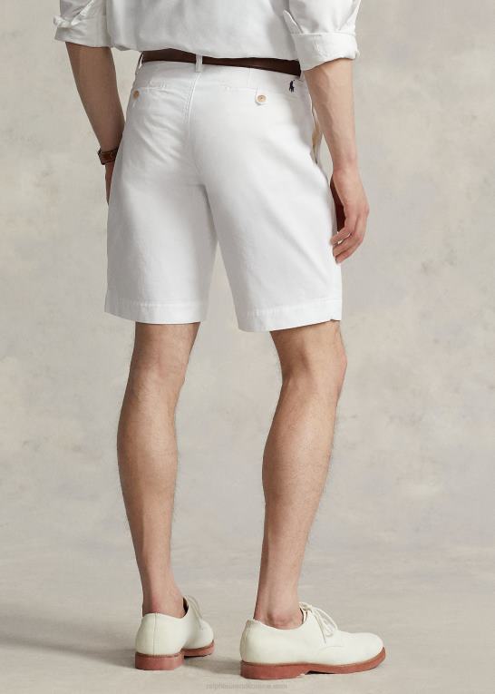 hvid Mænd Ralph Lauren 9-tommer stræk chino short med klassisk pasform Z426B256