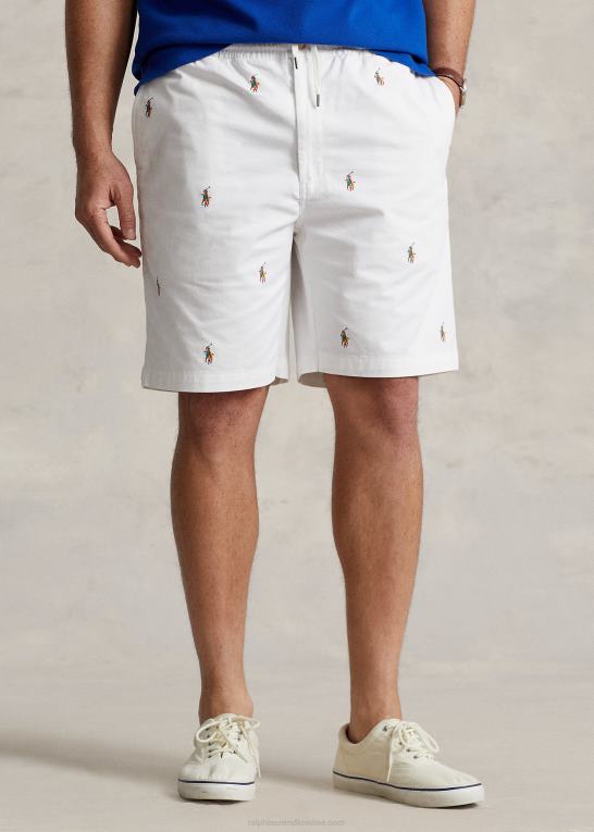 hvidt broderi Mænd Ralph Lauren polo prepster stretch chino short Z426B1362