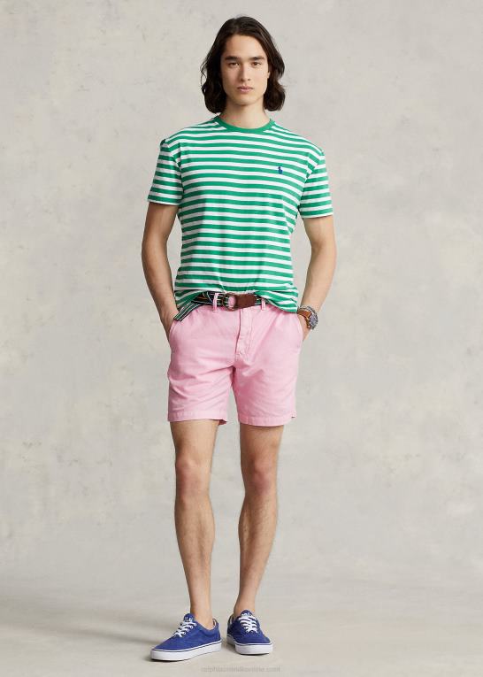 karmel pink Mænd Ralph Lauren 8-tommer lige pasform hør-bomuldshorts Z426B8645