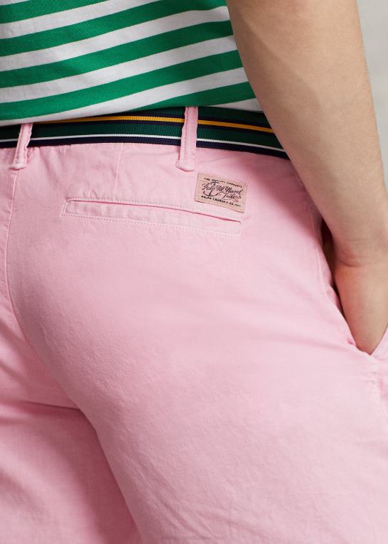 karmel pink Mænd Ralph Lauren 8-tommer lige pasform hør-bomuldshorts Z426B8645