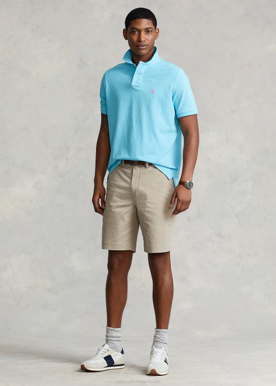 khaki tan Mænd Ralph Lauren 9-tommer stræk chino short med klassisk pasform Z426B8533