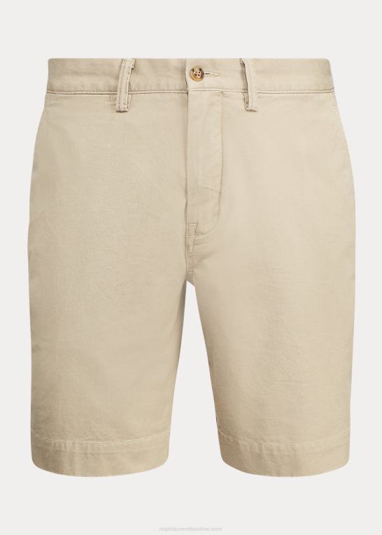 khaki tan Mænd Ralph Lauren 9-tommer stræk chino short med klassisk pasform Z426B8533