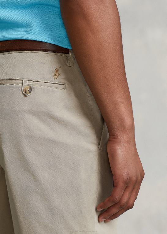 khaki tan Mænd Ralph Lauren 9-tommer stræk chino short med klassisk pasform Z426B8533