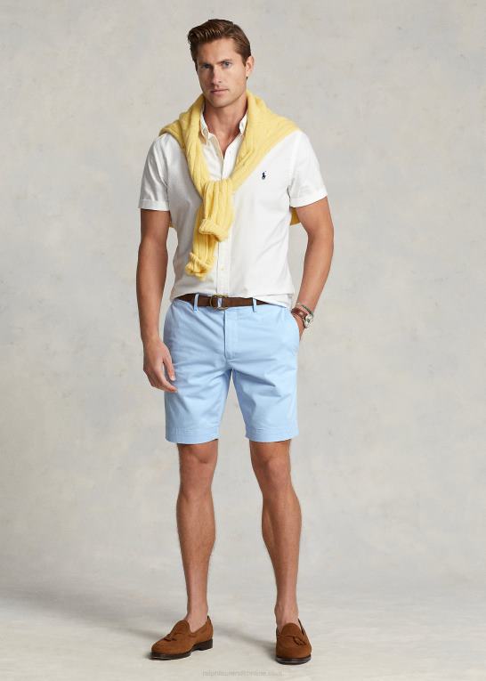 kontor blå Mænd Ralph Lauren 9-tommer stræk chino-shorts med slim pasform Z426B536