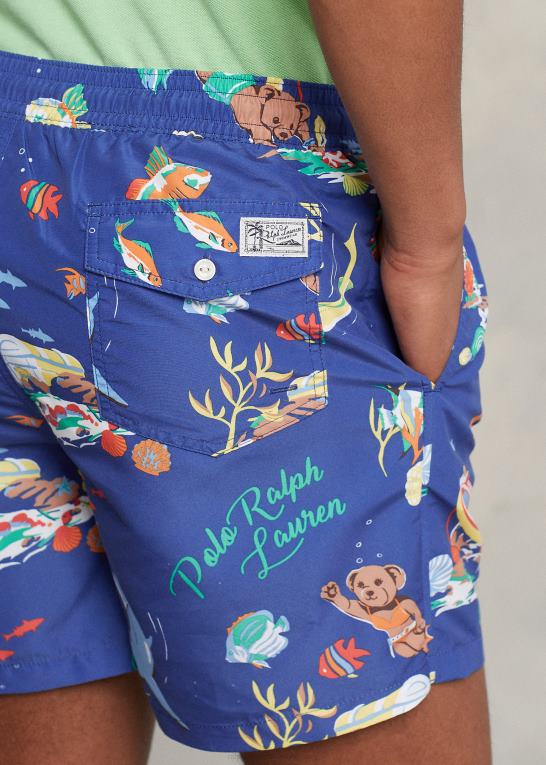 ligaer nedenfor Mænd Ralph Lauren 5,75-tommer rejsende polobjørn badebukser Z426B562