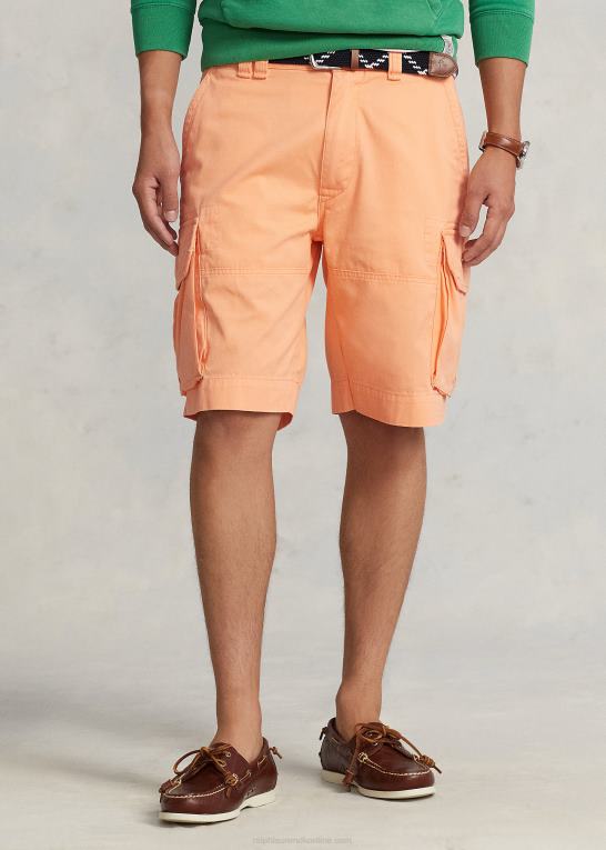 lys orange Mænd Ralph Lauren 10,5-tommer afslappet pasform twill cargo short Z426B320