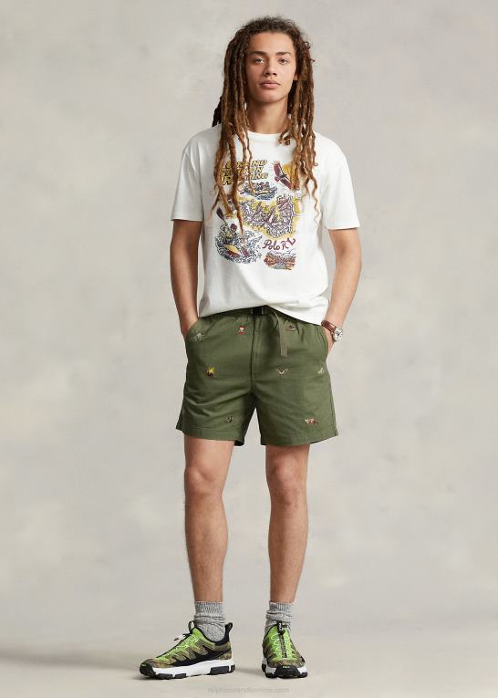 mørk salvie Mænd Ralph Lauren 6-tommer vandrekort med broderet twill Z426B903