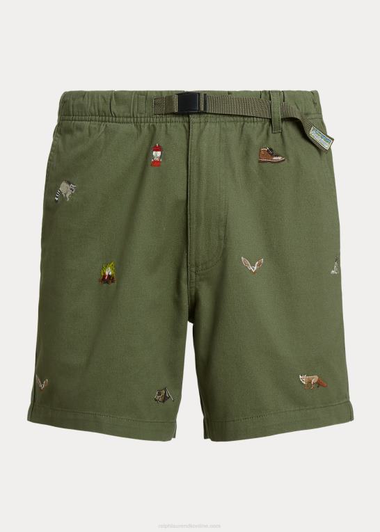 mørk salvie Mænd Ralph Lauren 6-tommer vandrekort med broderet twill Z426B903