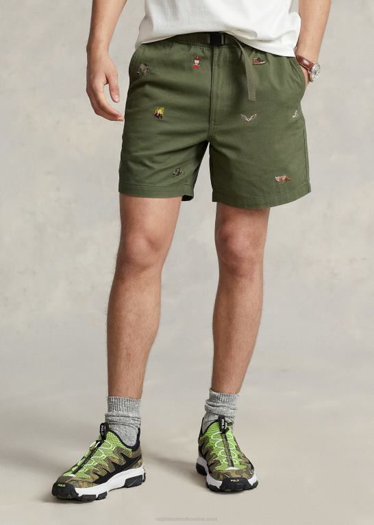 mørk salvie Mænd Ralph Lauren 6-tommer vandrekort med broderet twill Z426B903