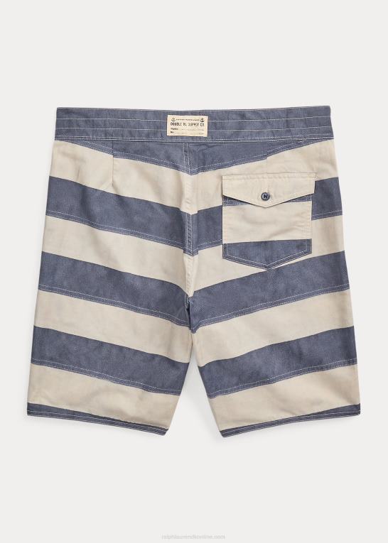 marine/creme sejldug stri Mænd Ralph Lauren stribet twill kort Z426B1723